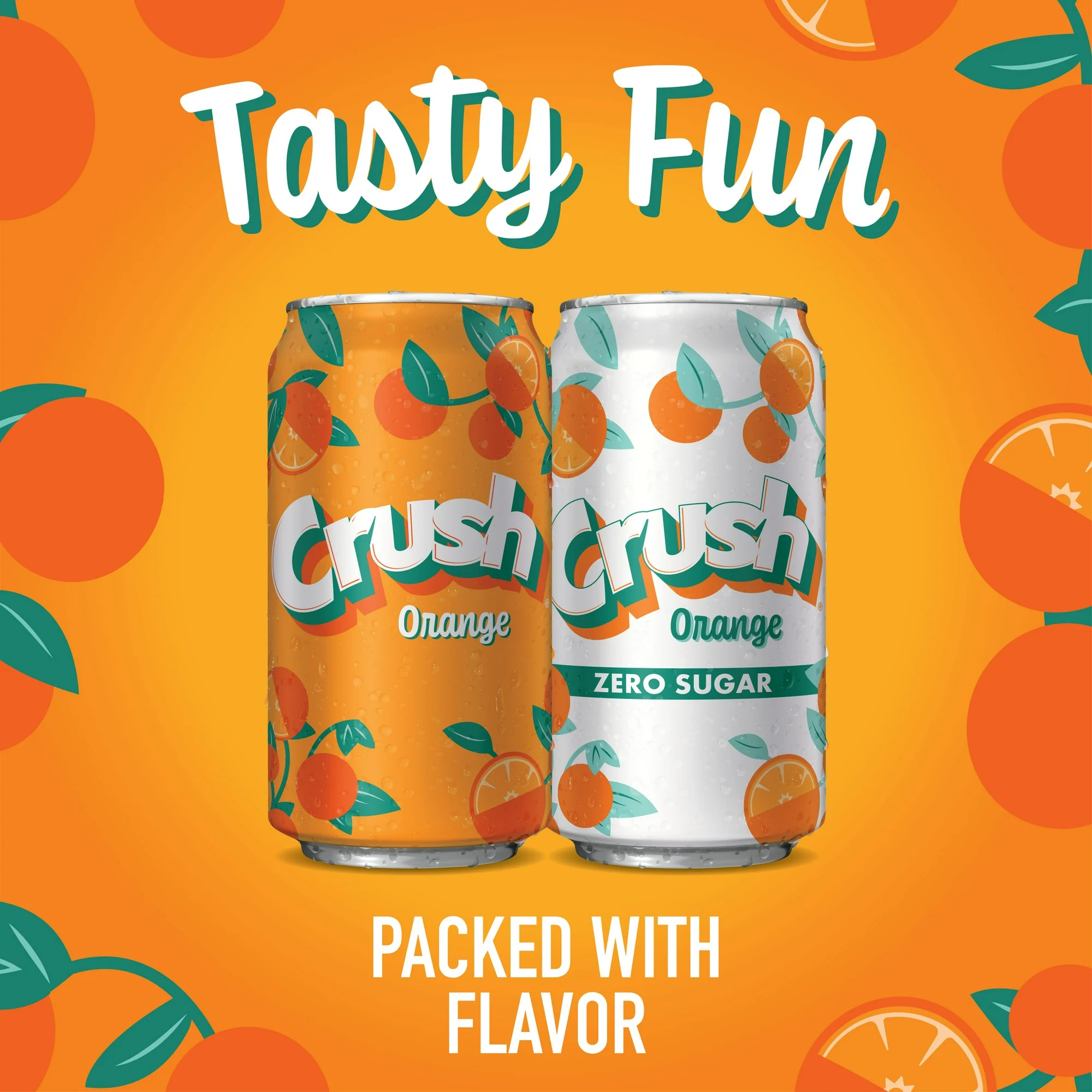 Crush Caffeine Free Orange Soda Pop, 12 fl oz, 12 Pack Cans - Image 2