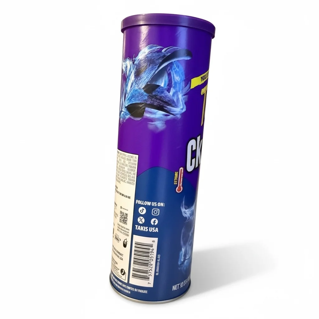 Takis Crisps Blue Heat Spicy Rolled Potato Crisps, 5.5 oz Cans, Pack of 15 - Image 2