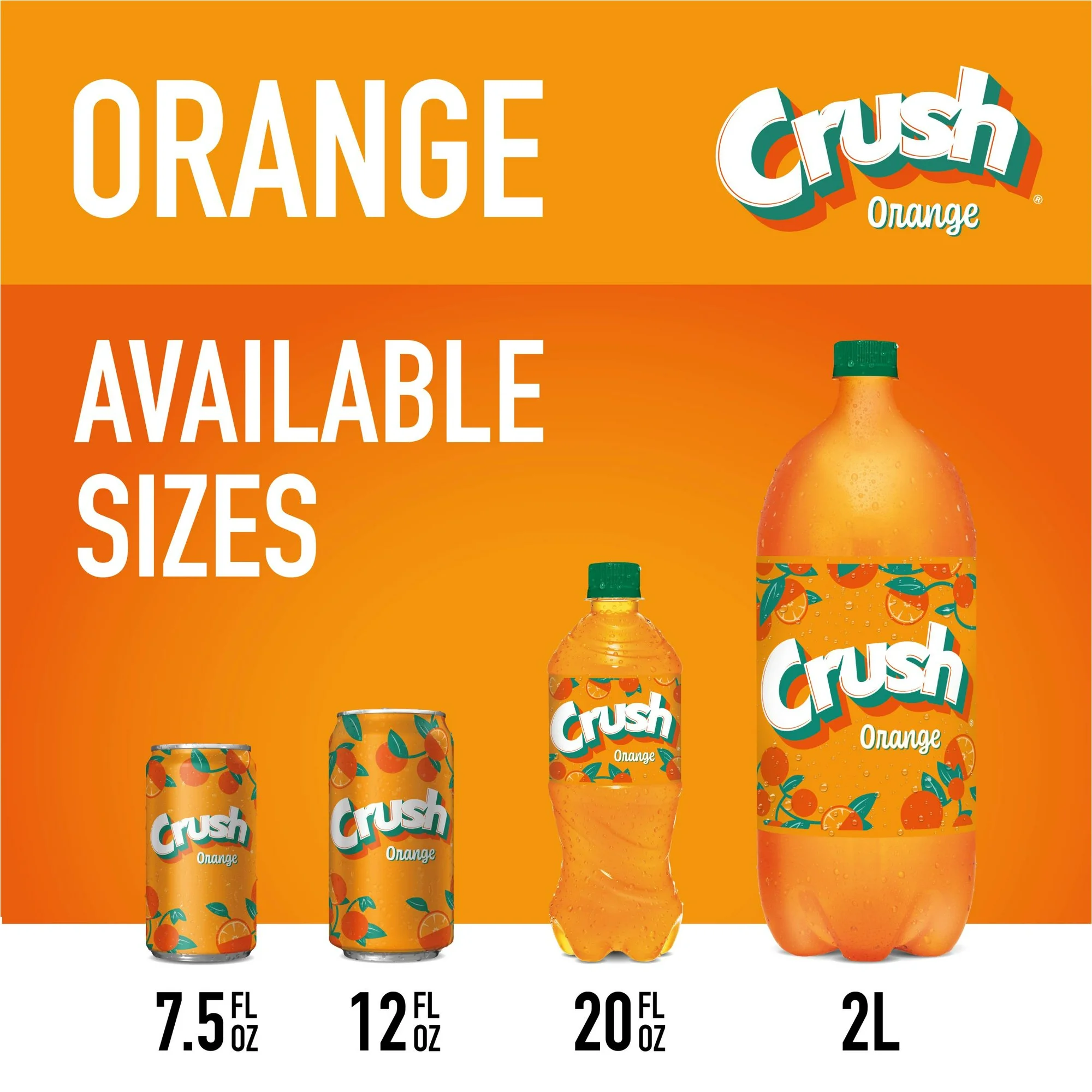 Crush Caffeine Free Orange Soda Pop, 12 fl oz, 12 Pack Cans - Image 4