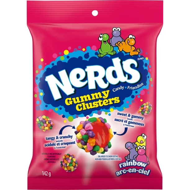 Nerds Gummy Clusters Peg Bag 142g (Case of 10)