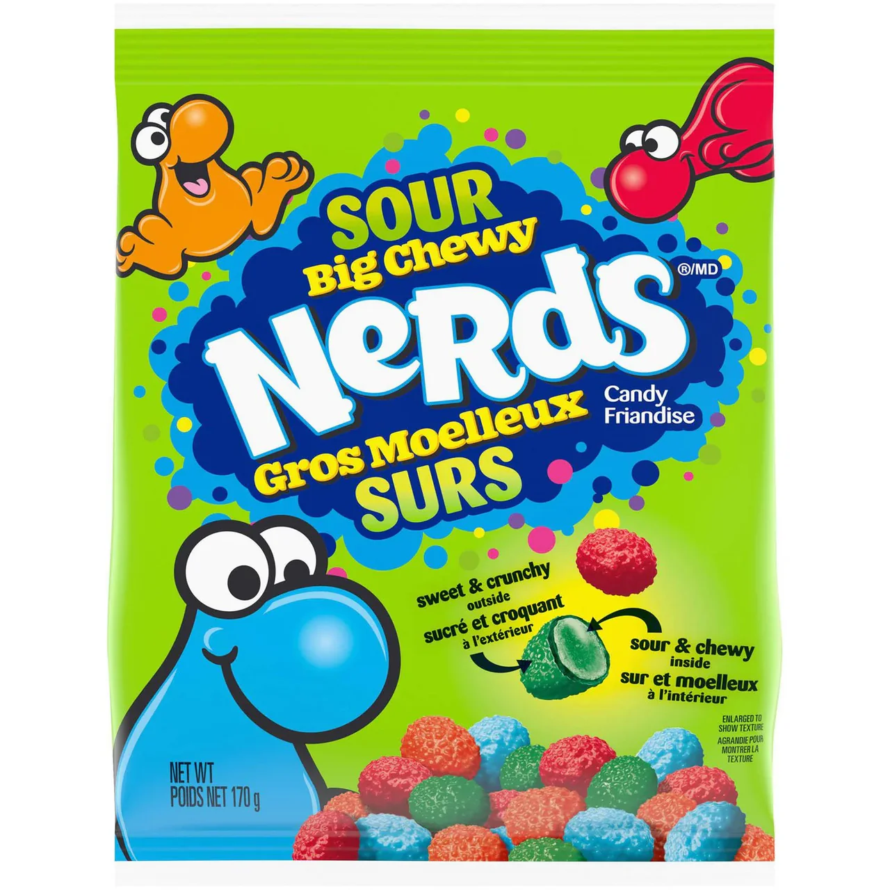Nerds Sour Big Chewy Peg Bag 170g - Case of 9
