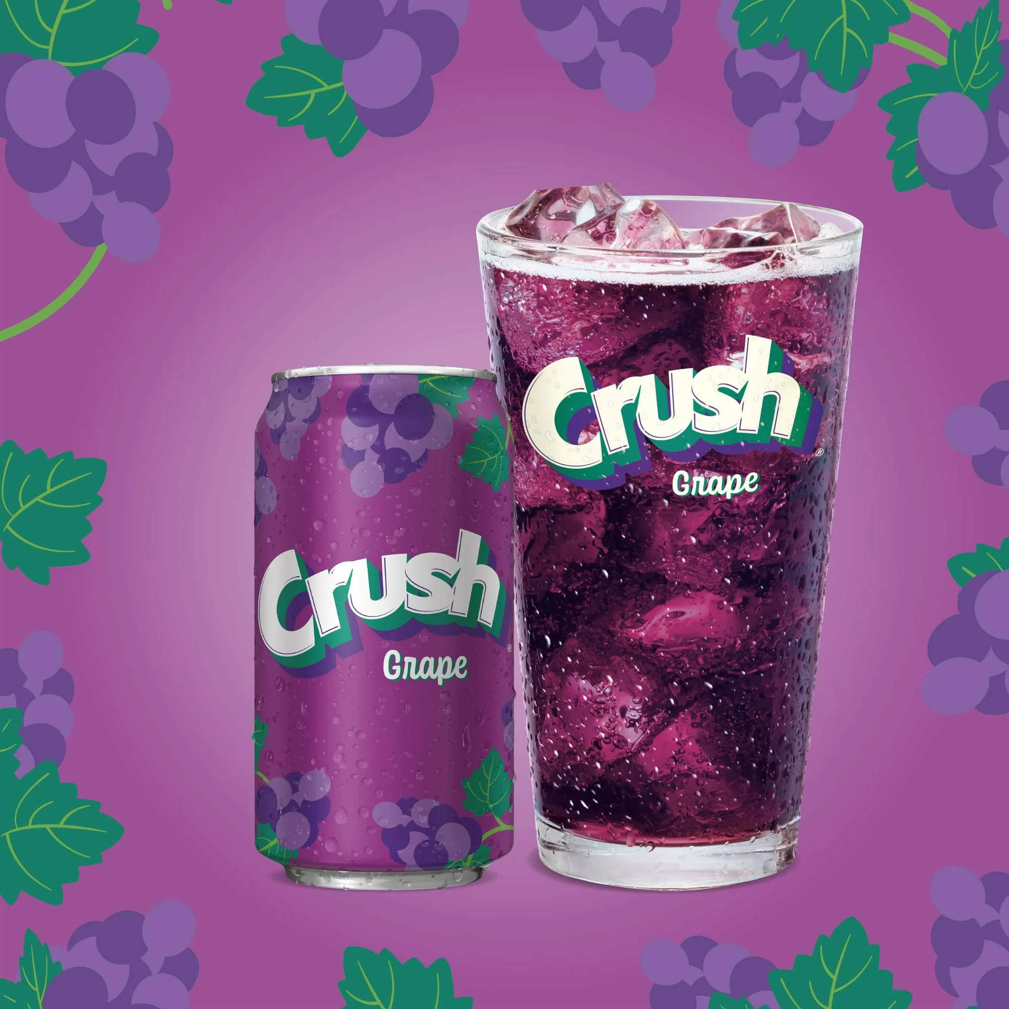 Crush Caffeine Free Grape Soda Pop, 12 fl oz, 12 Pack Cans - Image 3