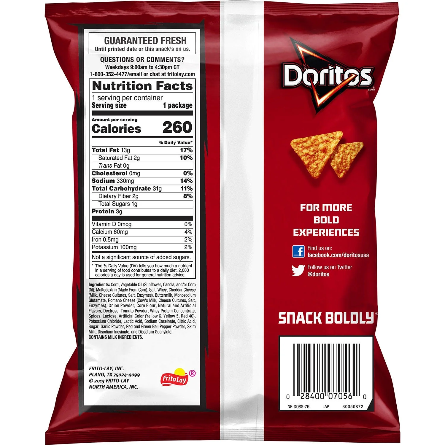 Doritos FRI44375 1.75 oz Tortilla Chips Bag - Nacho Cheese (64/Carton - Image 2