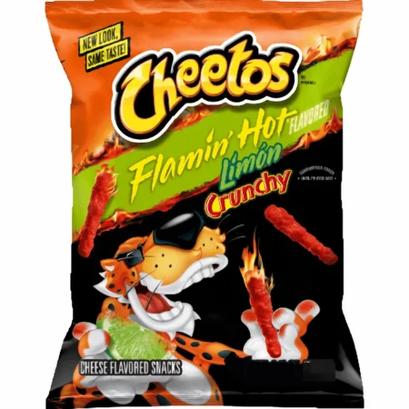 Cheetos Crunchy Flamin" Hot Limon Flavored Snacks, 2 ounce bags (Pack of 8)