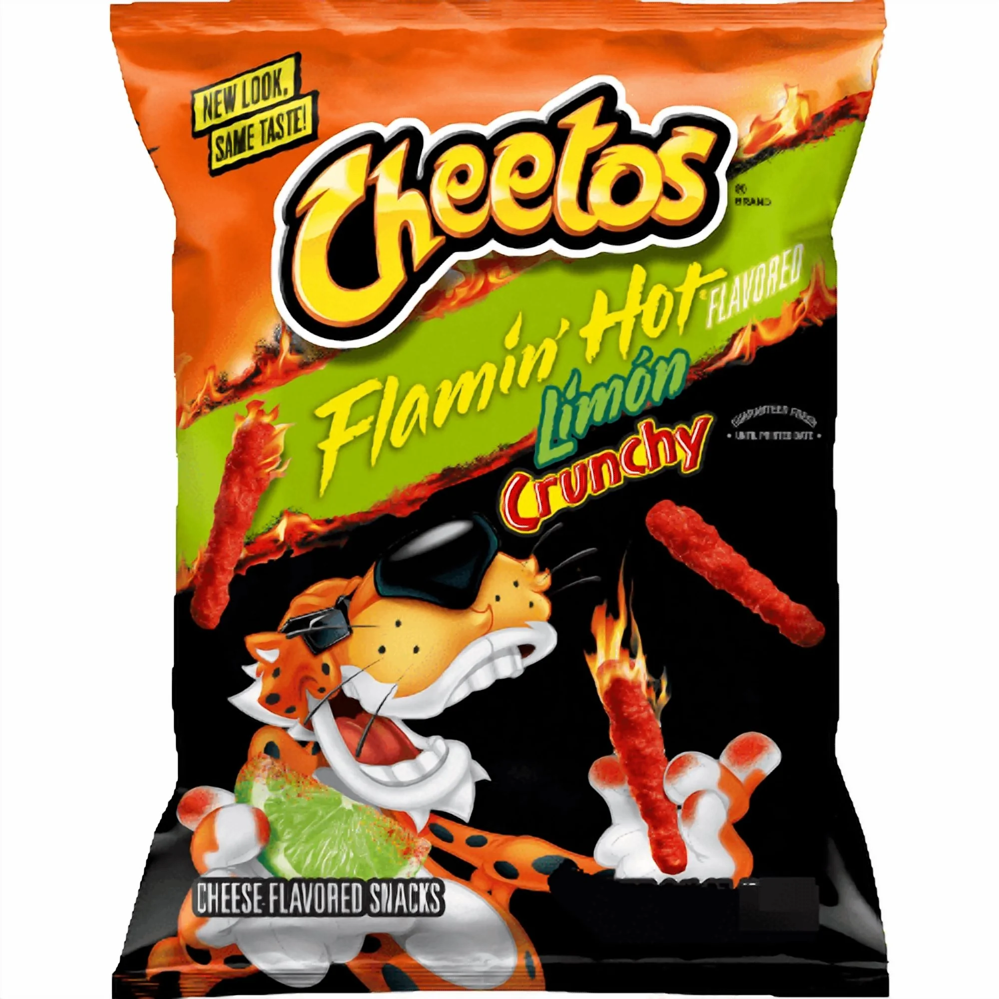 Cheetos Crunchy Flamin" Hot Limon Flavored Snacks, 2 ounce bags (Pack of 8)