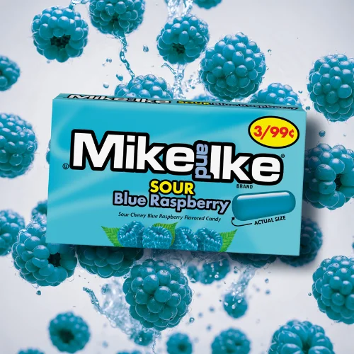 Mike and Ike Sour Blue Raspberry 0.78 oz. Box - Case of 24 - Image 2