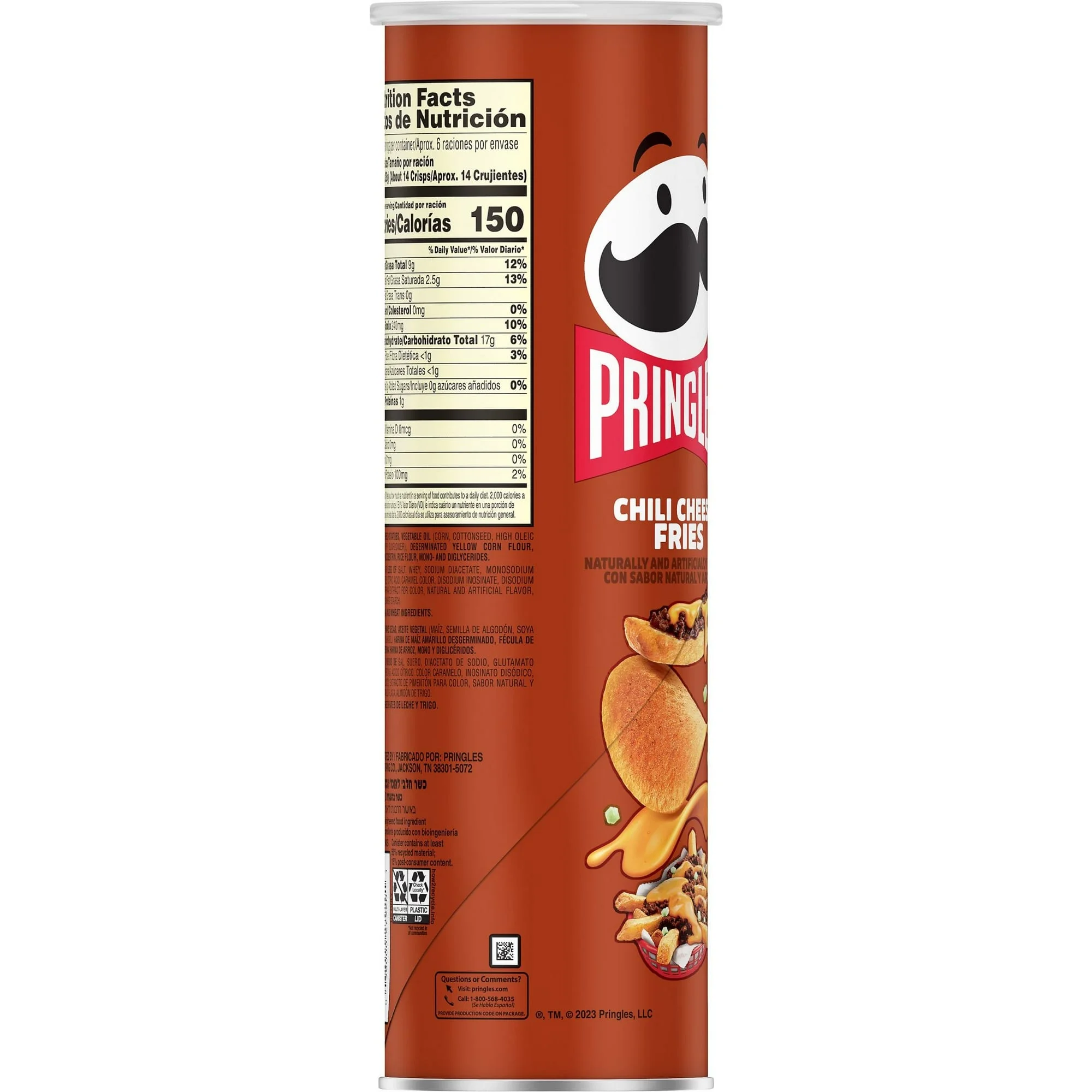 PRINGLES CHILI CHEESE FRIES — BOLD & SAVORY CRISPS 14 PACK - Image 2