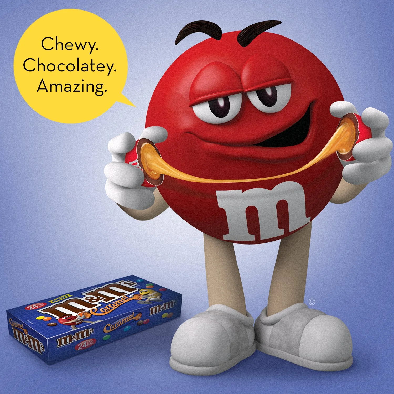 M&M'S Caramel Chocolate Candy Singles Size, 1.41 Ounce Pouch, 24 Count Box - Image 4