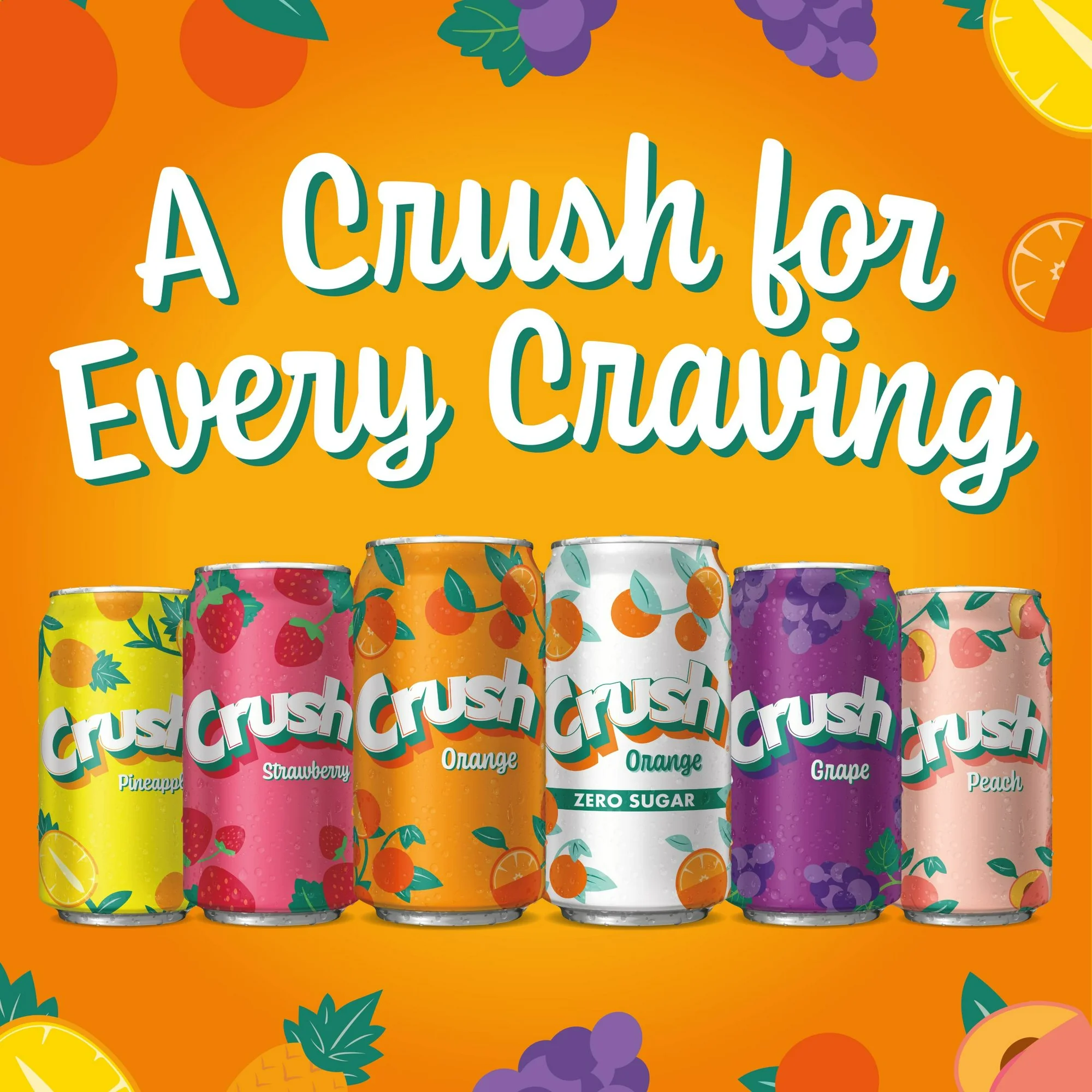 Crush Caffeine Free Orange Soda Pop, 12 fl oz, 12 Pack Cans - Image 3
